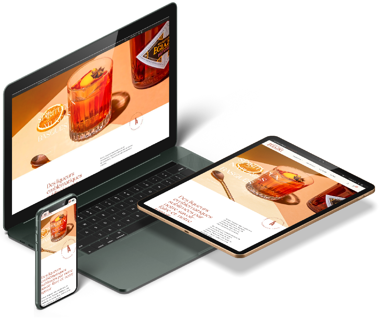 Portfolio de création de site web présenté sur des écrans multiples