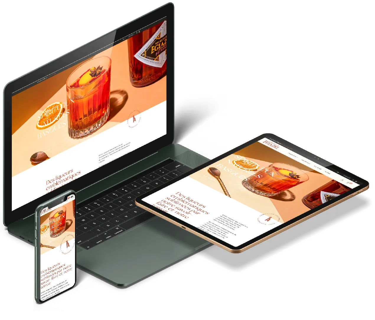 Portfolio de création de site web présenté sur des écrans multiples