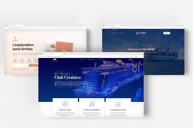 site vitrine pour un club nautique, développé par notre agence basée au Maroc, affichant un design moderne avec une navigation intuitive