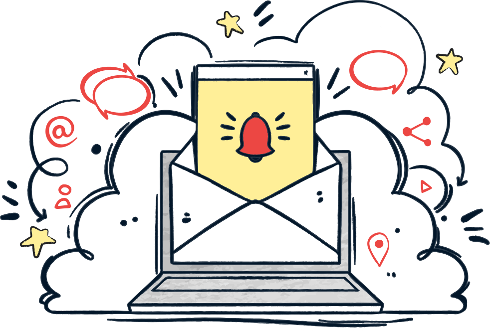 visuel représentant les éléments clés de l'email marketing seo local