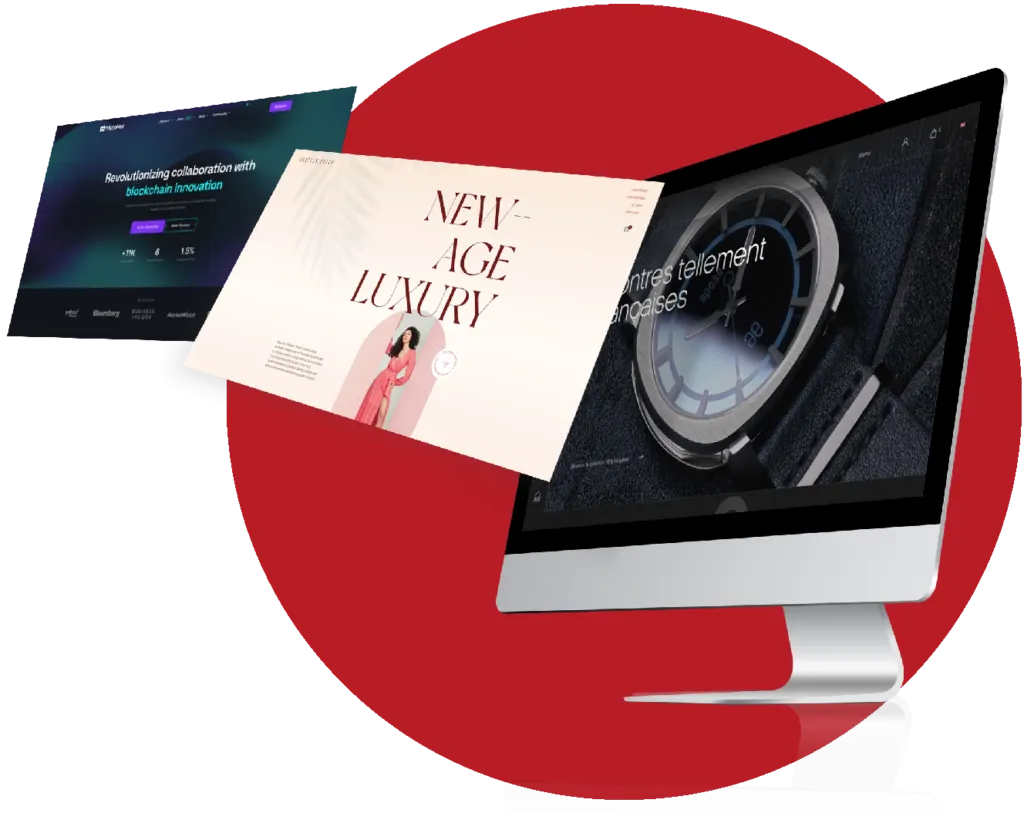 Web design Morocco 37 Écrans affichant divers projets de création de site web, incluant des designs modernes