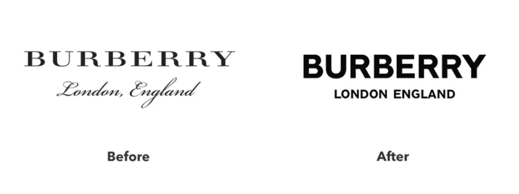 Rebranding en 2025 : guide complet pour réinventer votre marque 10 rebranding Burberry