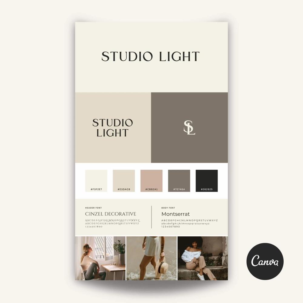 Charte graphique professionnelle présentant une identité visuelle cohérente avec palette de couleurs, typographies et déclinaisons de logo, illustrant un branding structuré et haut de gamme.