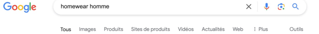 Recherche Google : « homewear homme »