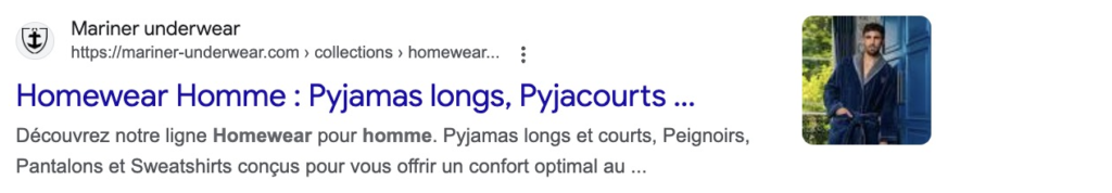 Premier résultat Google pour « homewear homme » : Mariner underwear — « Homewear Homme : Pyjamas longs, Pyjacourts »